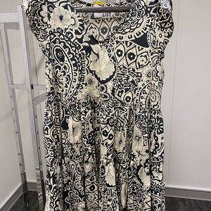 BUCKETLIST Black and Cream Patterned Mini Dress